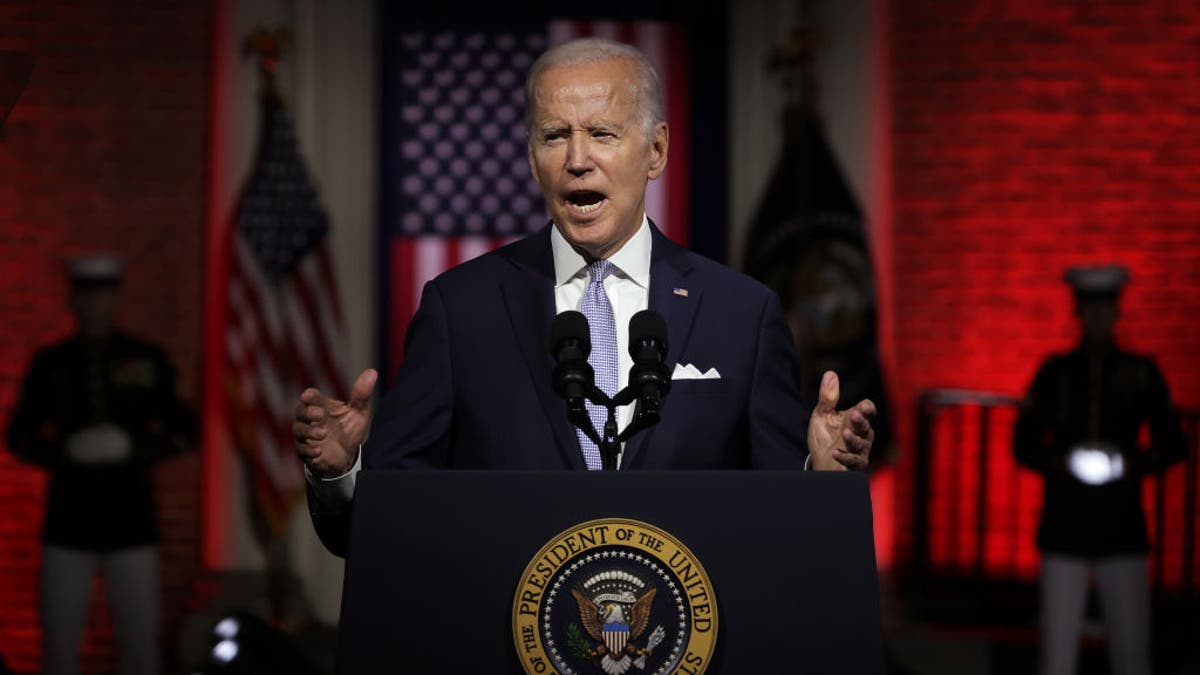President Biden speaking during an anti-MAGA speech in Philadelphia