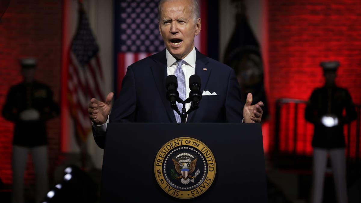 President Biden speaking during an anti-MAGA speech in Philadelphia