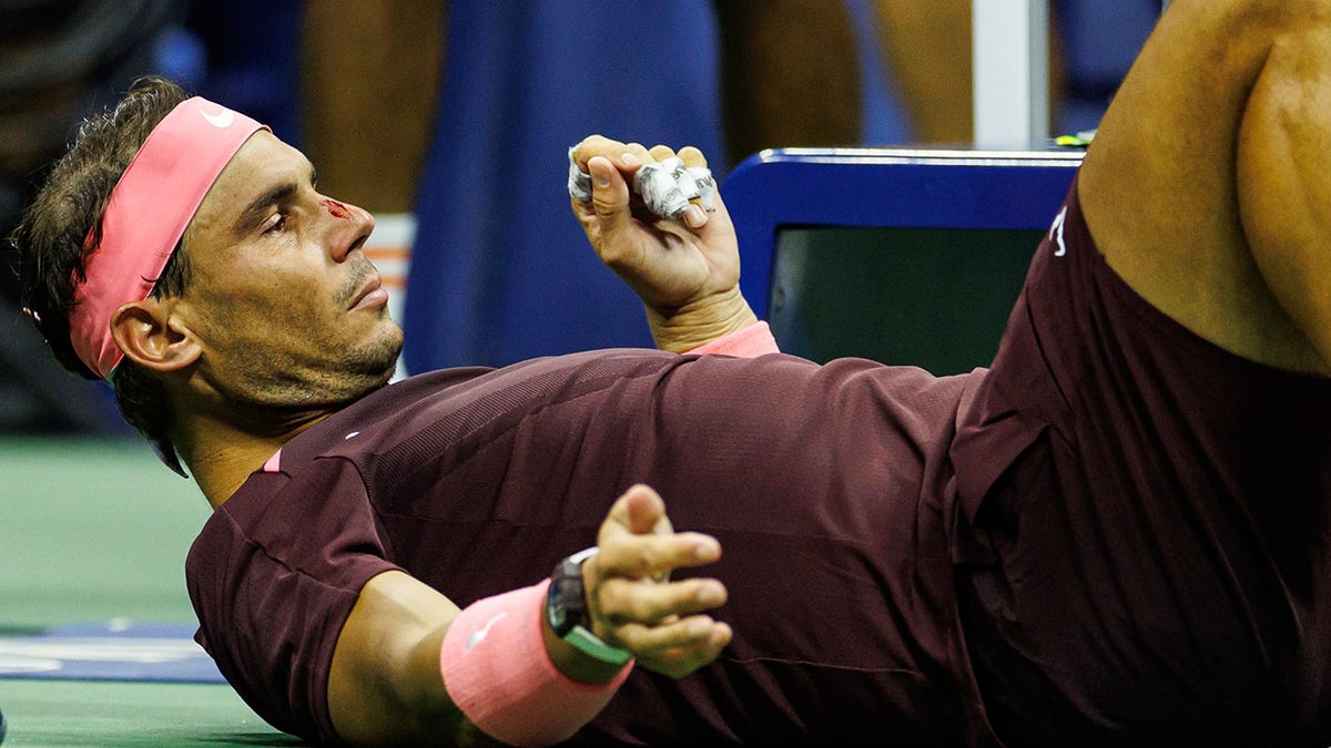 Rafael Nadal receives medical treatment