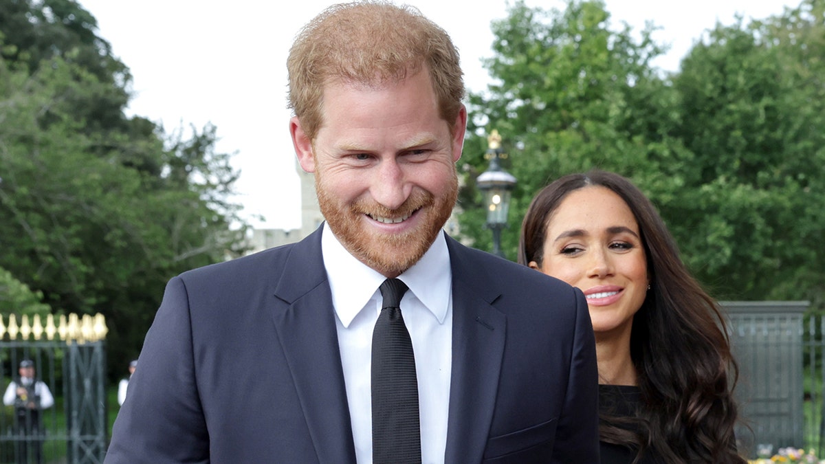 The Duke and Duchess of Sussex outside Buckingham Palace