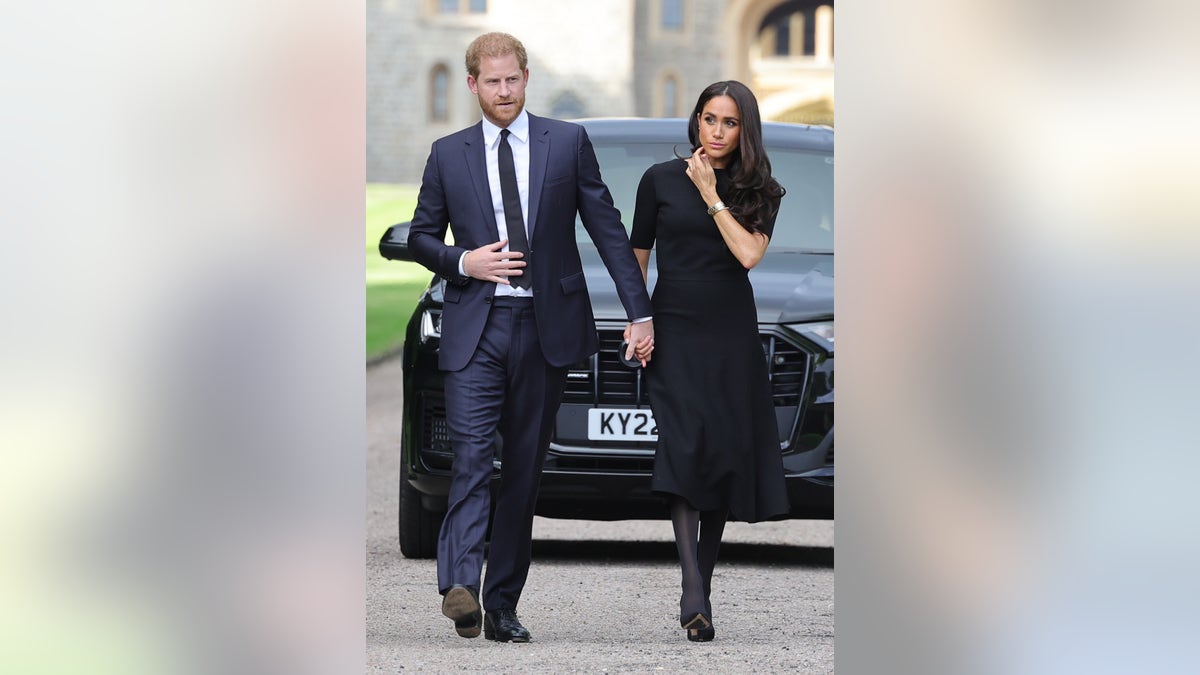 Prince Harry and Megan Markle holding hands