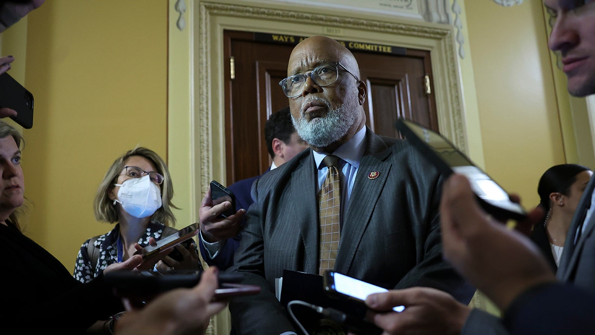 Rep. Bennie Thompson speaks to reporters