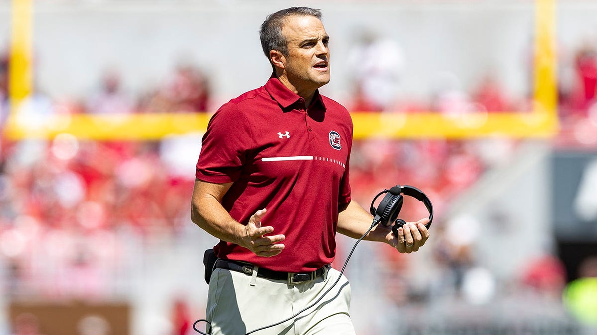 South Carolina head coach Shane Beamer against Arkansas