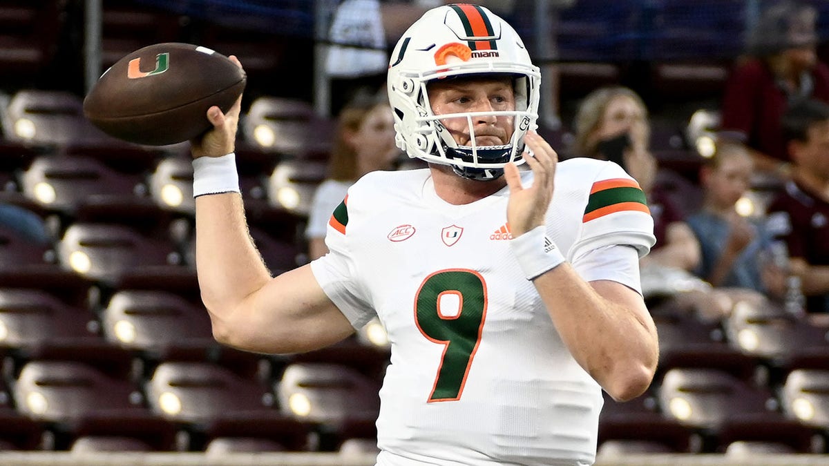 Tyler Van Dyke throws a pass against Texas A&M