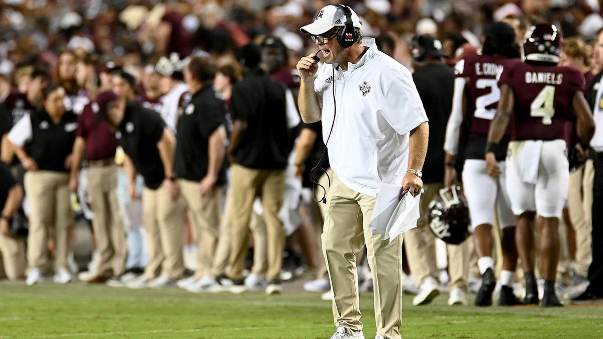 Texas A&M head coach Jimbo Fisher against Miami