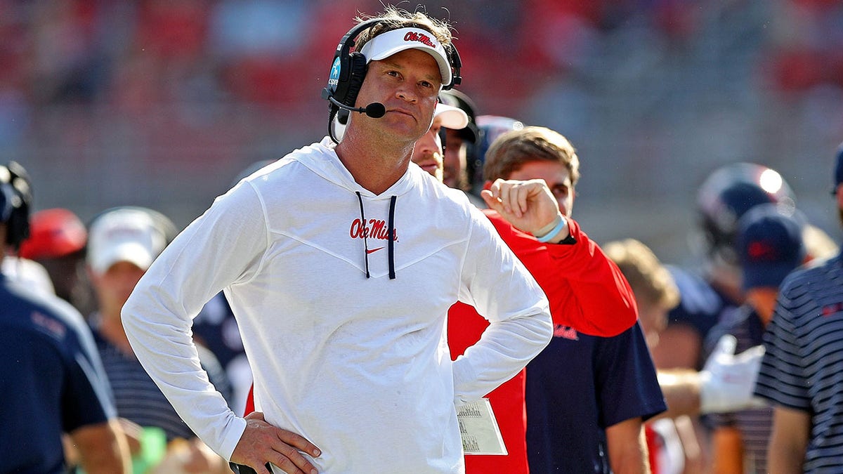 Ole Miss head coach Lane Kiffin against Tulas