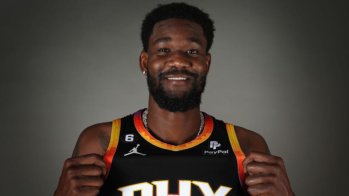 Deandre Ayton during NBA Media Days