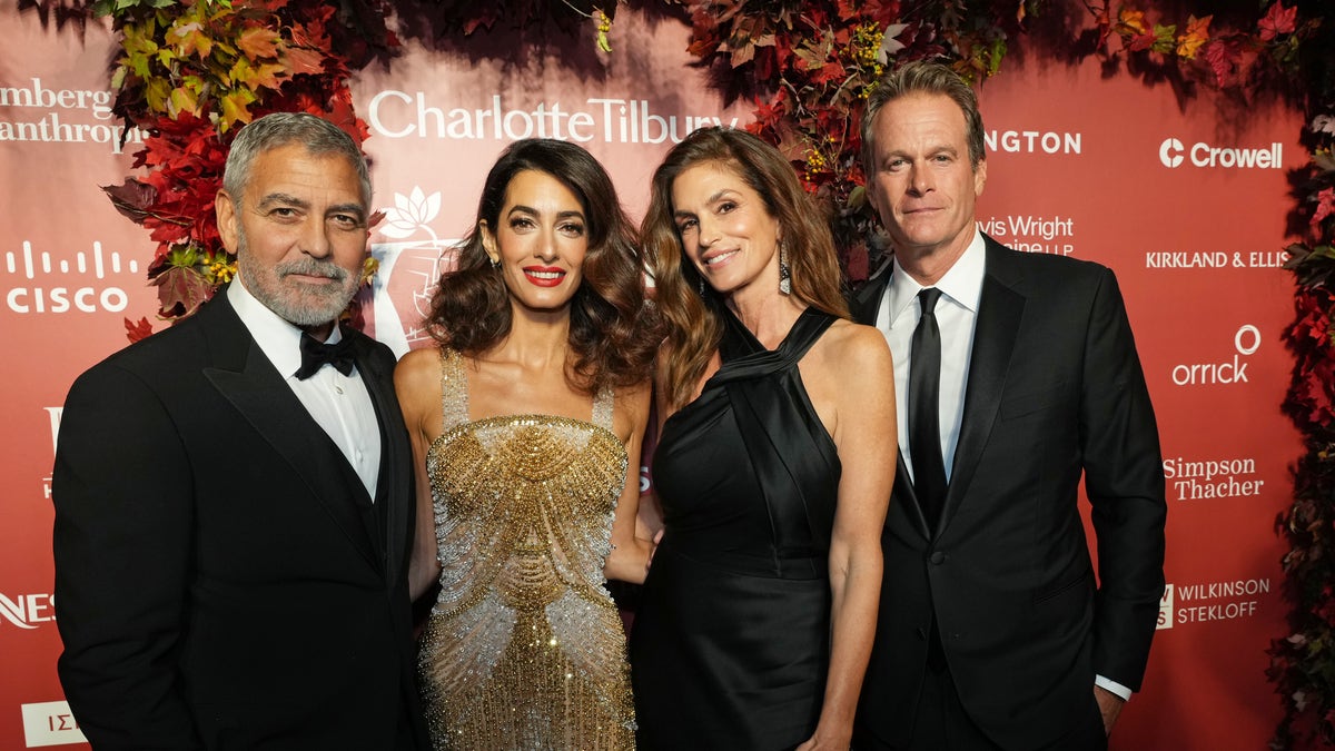 George and Amal Clooney with Cindy Crawford and Rande Gerber