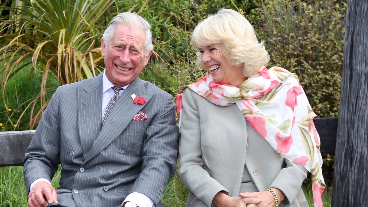 Prince Charles and Camilla laughing