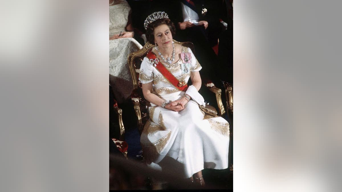Queen Elizabeth II wearing the Vladimir Tiara