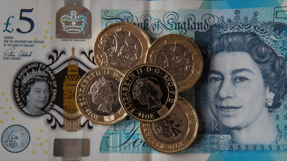 British currency featuring Queen Elizabeth II