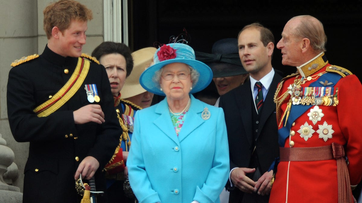 Prince Harry with his grandparents