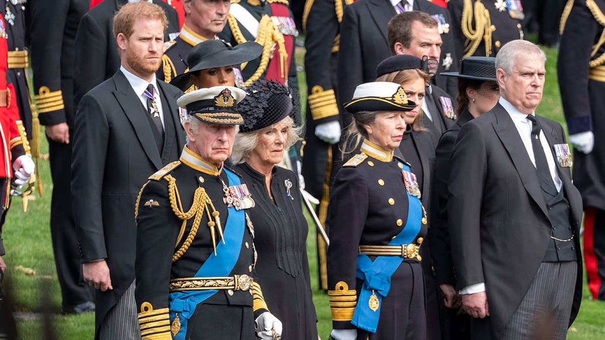 Royal family members at Queen Elizabeth's funeral