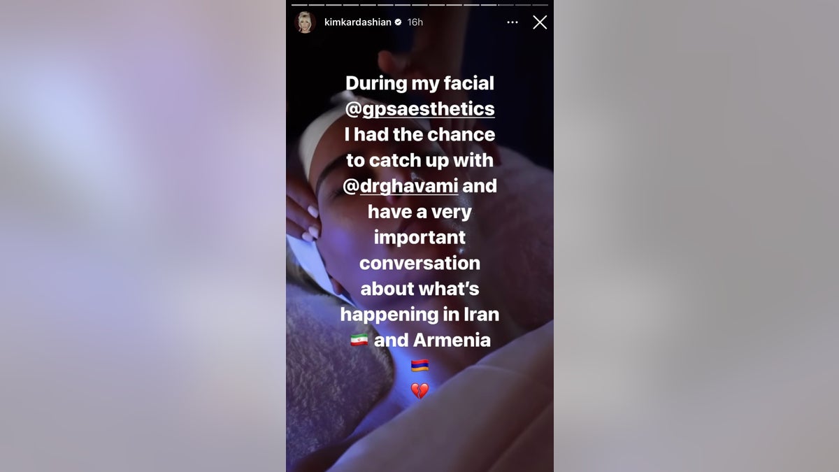 Kim Kardashian posts about Iran and Armenia