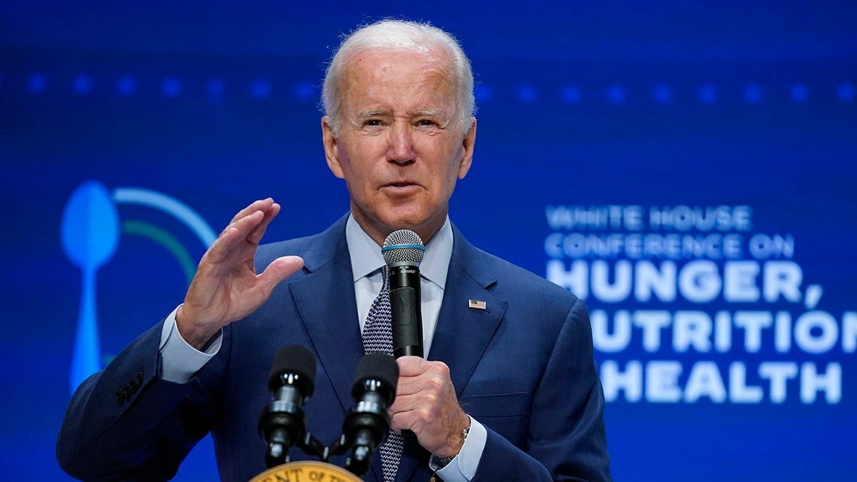 President Joe Biden speaking in mic