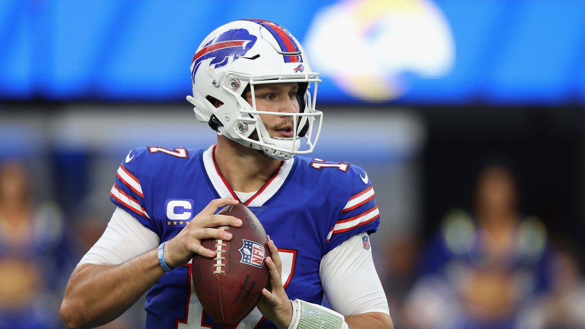 Josh Allen drops back