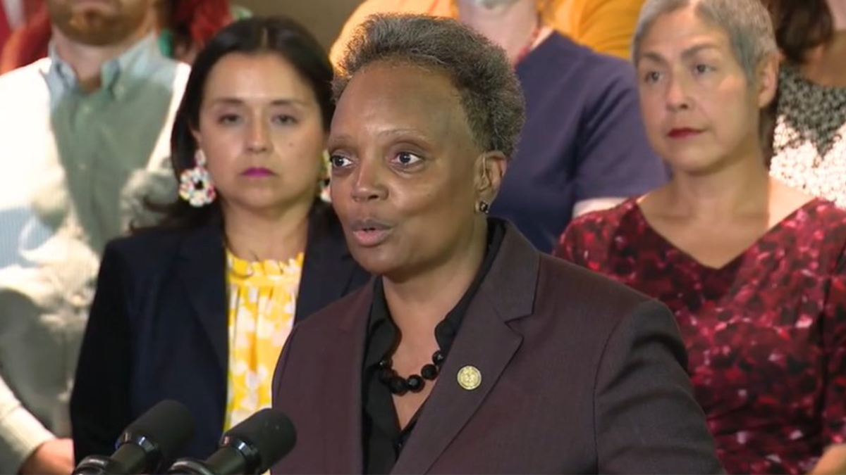 Lori Lightfoot speaking on Sunday