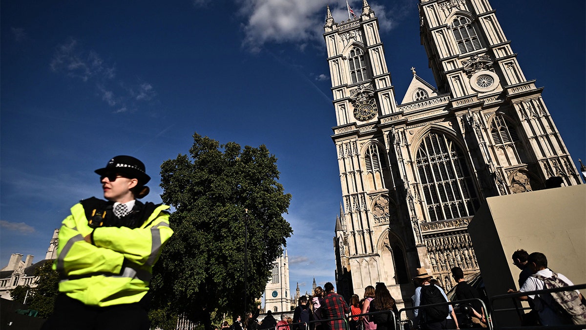 London police officer seen outside Westminster Abbey