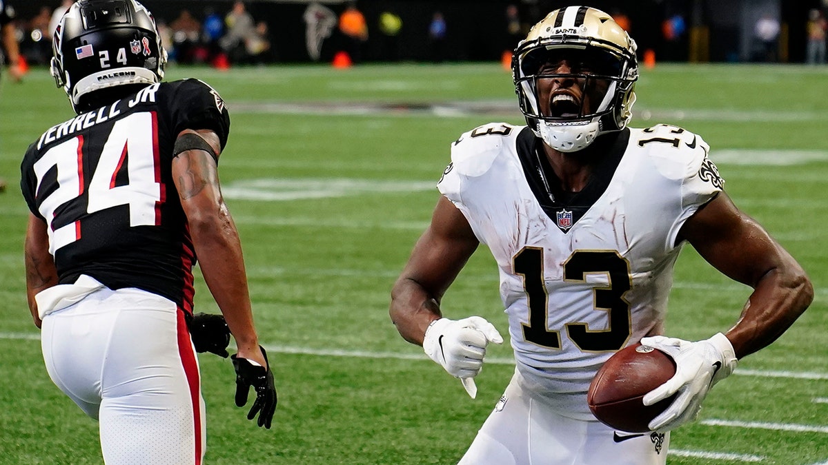 Michael Thomas celebrates
