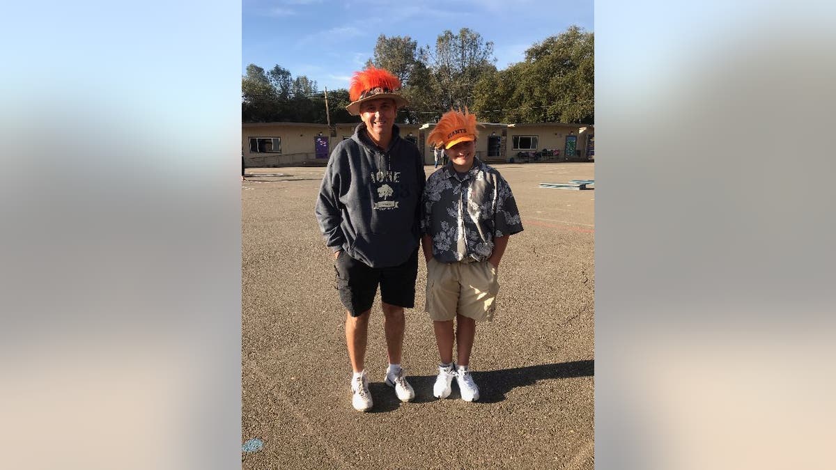 Principal Mike Huss and Student Aubrey Gold