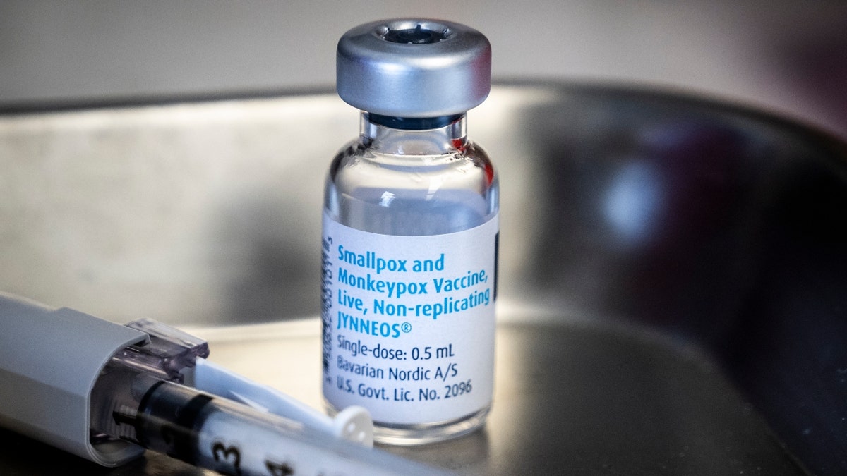 A vial of monkeypox vaccine