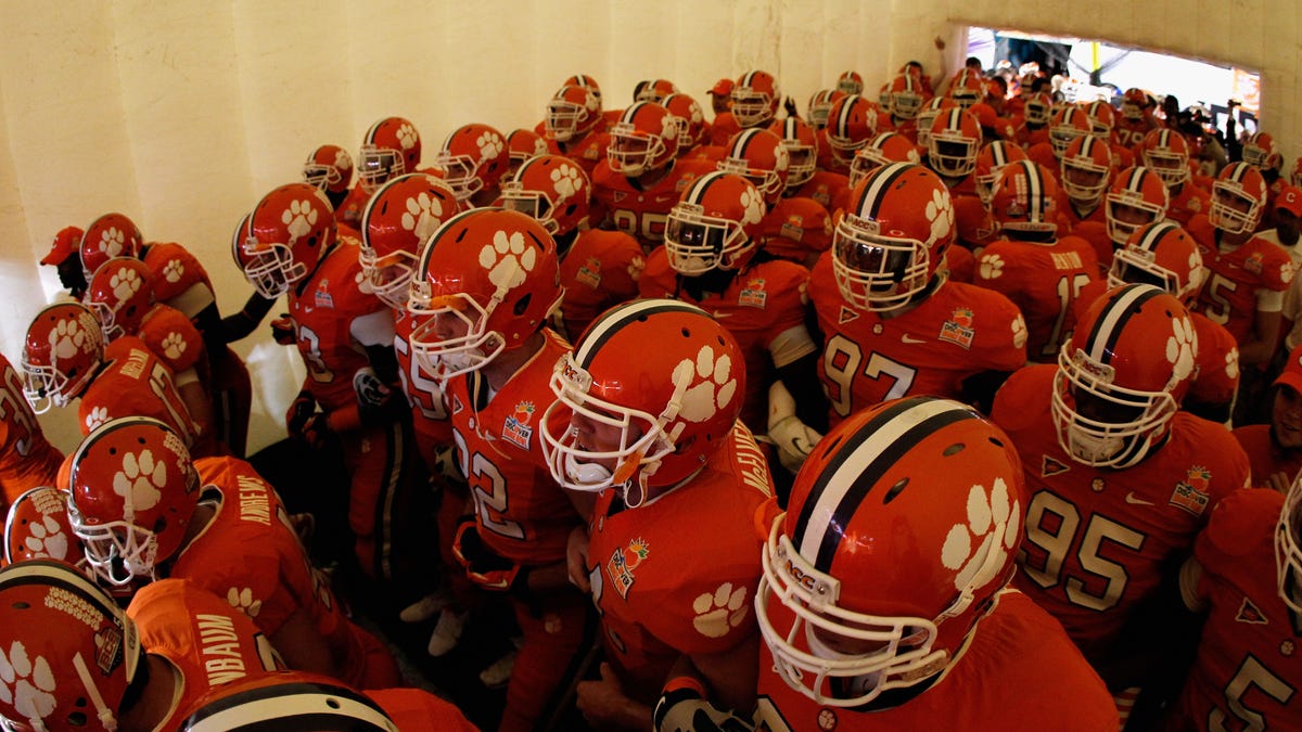 Clemson Tigers in the tunnel before game