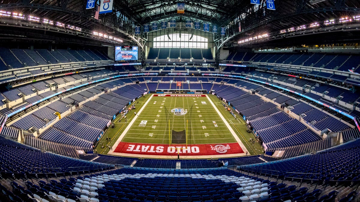 Generic view of Lucas Oil Stadium before Big 10 Championship Game