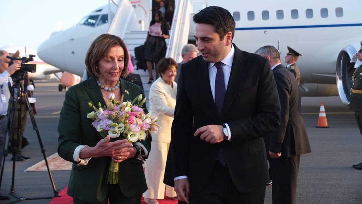 House Speaker Nancy Pelosi lands in Armenia