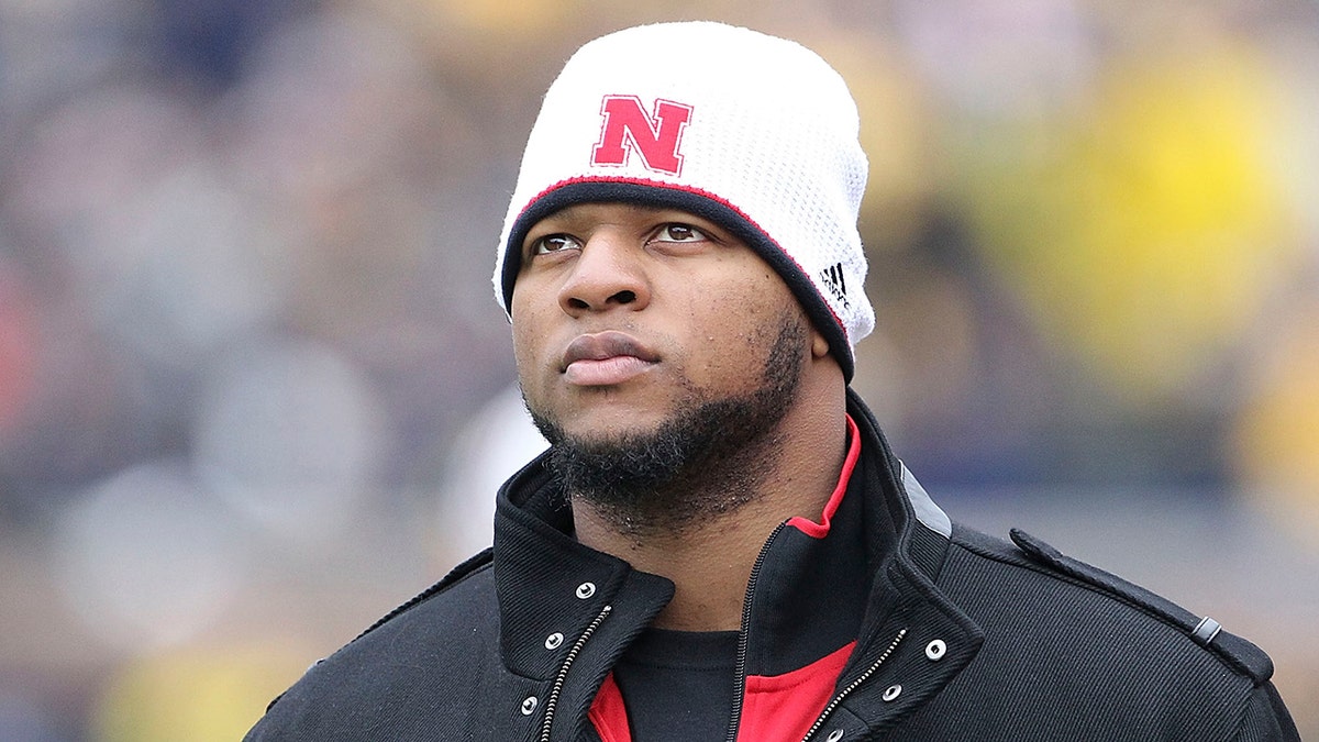 Ndamukong Suh watches Nebraska vs Michigan