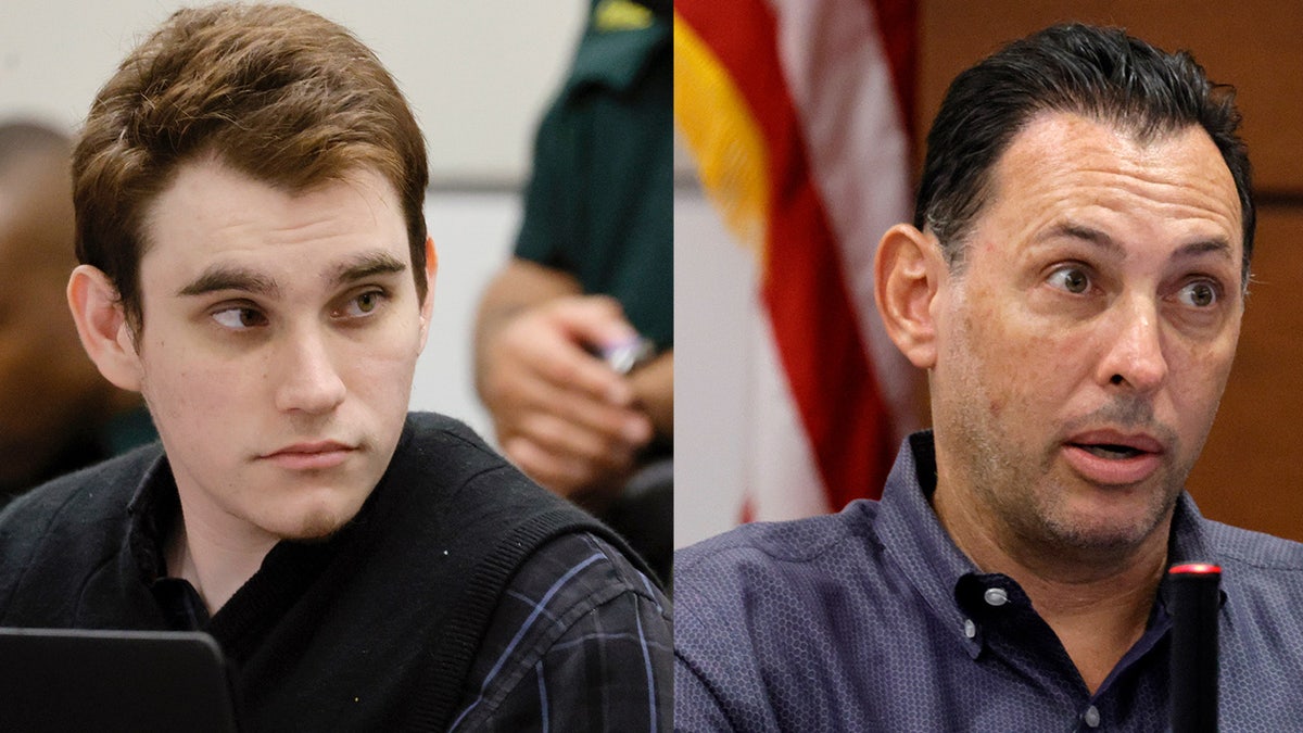 Nikolas Cruz wearing a sweater vest in court and his ex-neighbor Paul Gold testifying