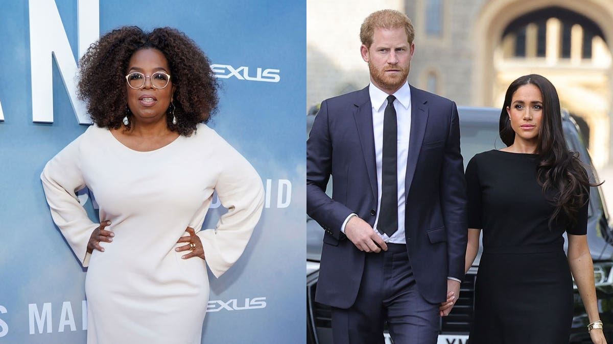 Oprah Winfrey,Prince Harry and Meghan Markle in 2021