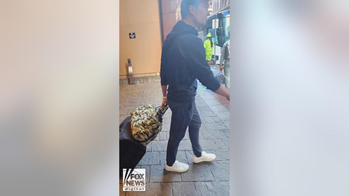 Tom Brady leaves his hotel in New Orleans