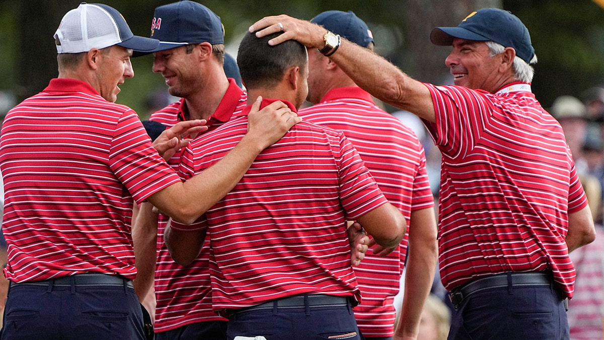 Americans celebrate Presidents Cup win