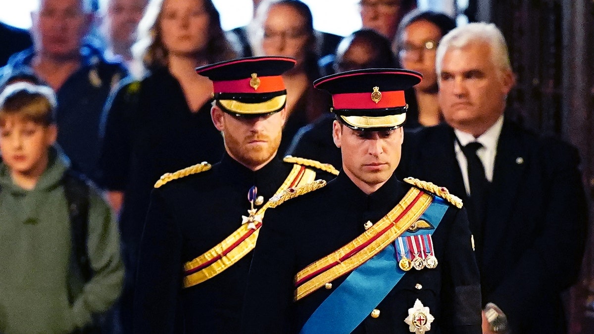 Prince William and Prince Harry at Queen's vigil