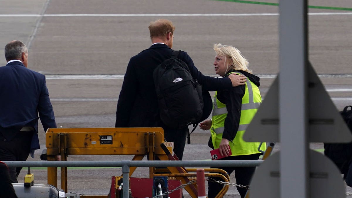 Prince Harry at the Aberdeen airport