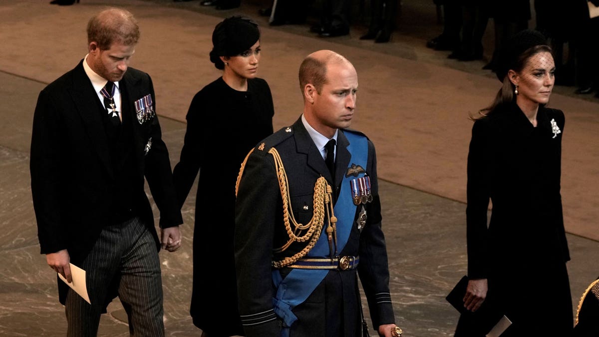 Prince Harry, Meghan Markle, Prince William, Kate Middleton at Westminster Hall