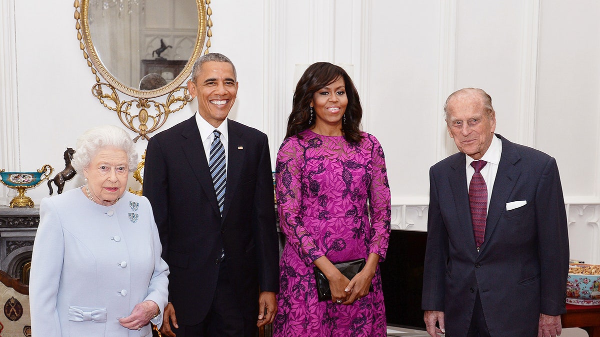 Queen Elizabeth II, Prince Philip, President Barack Obama, and First Lady Michelle Obama