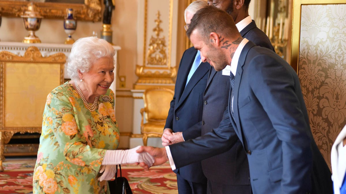 Queen Elizabeth II meets David Beckham
