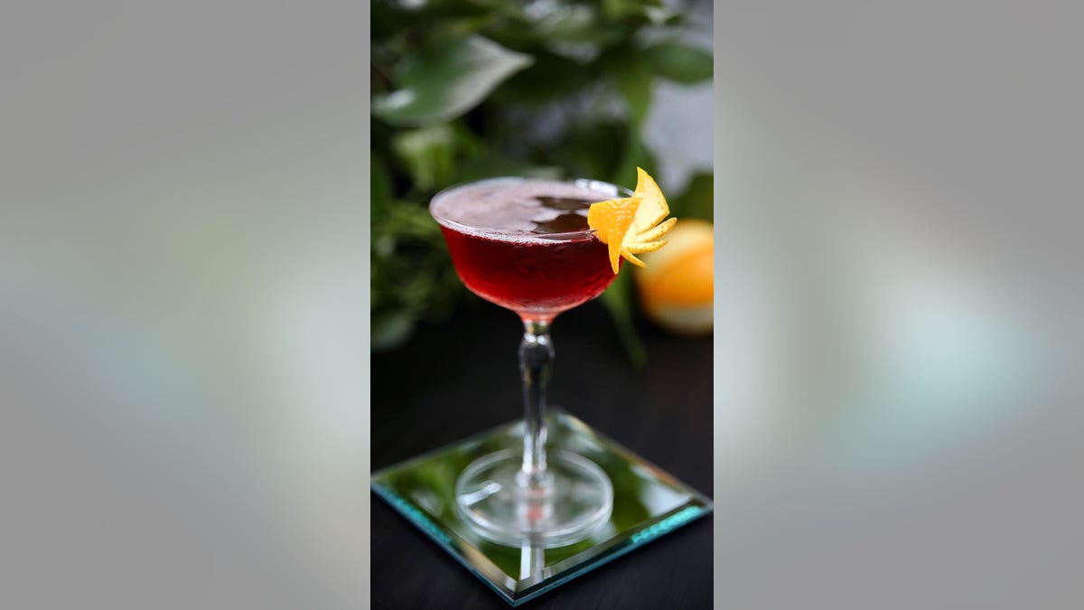 gin and dubonnet cocktail with orange twist