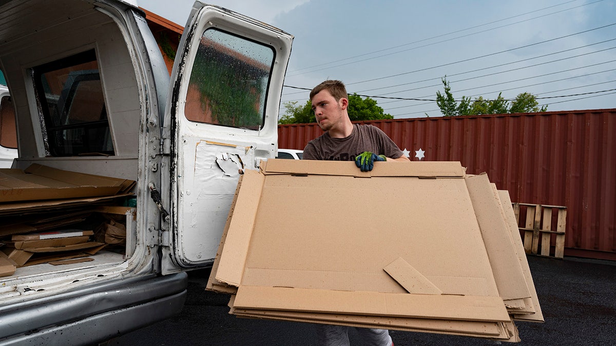 unboxed loading van