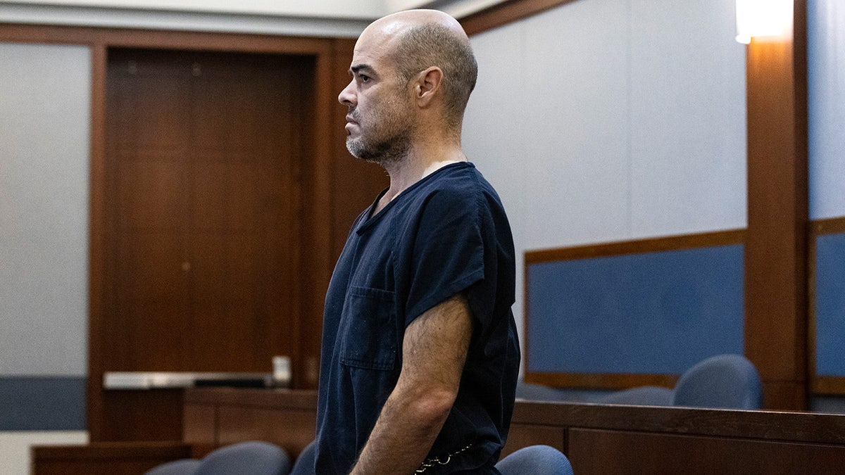 Robert Telles appears in a Nevada courtroom