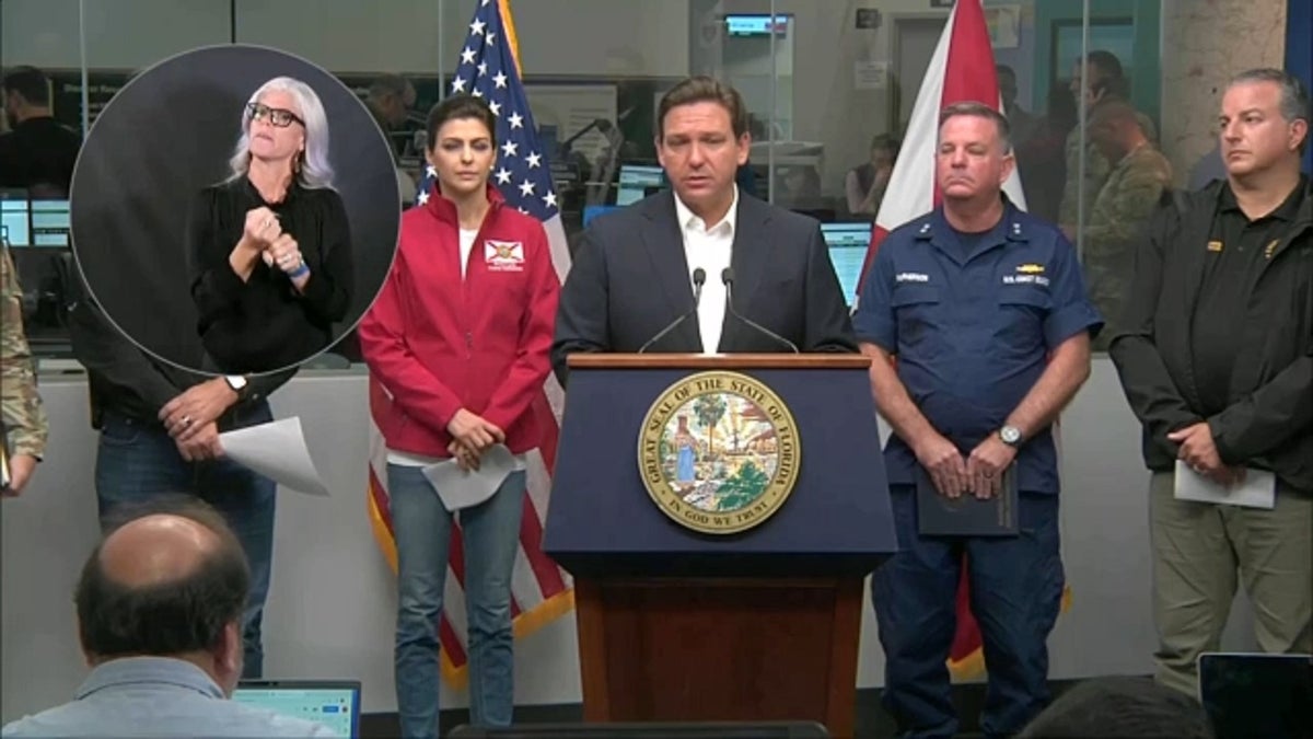 Ron DeSantis speaking about Hurricane Ian in Florida