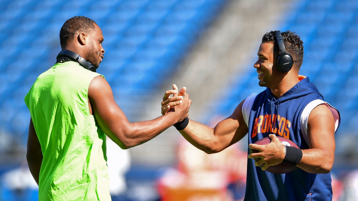 Geno Smith and Russell Wilson