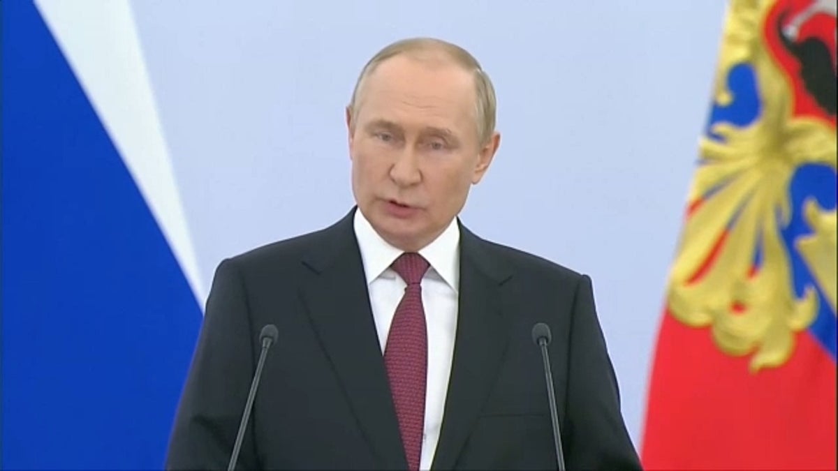 Russian President Vladimir Putin announces Ukraine territory annexation in speech