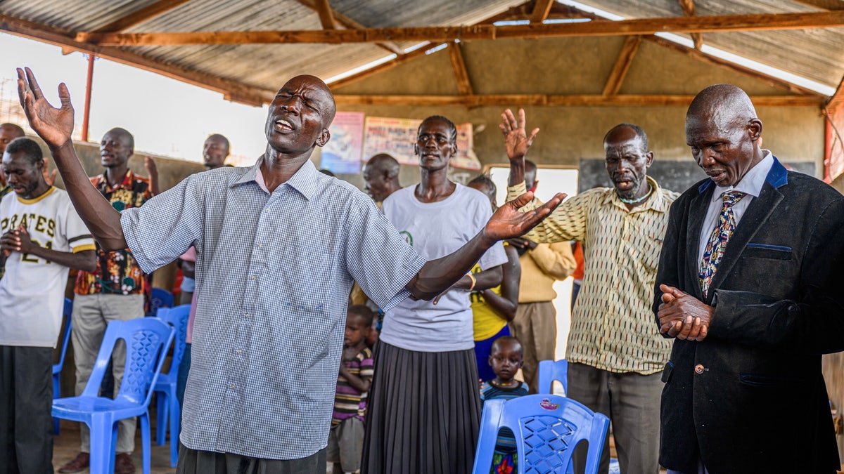 Worship service at a church in Turkana, Kenya