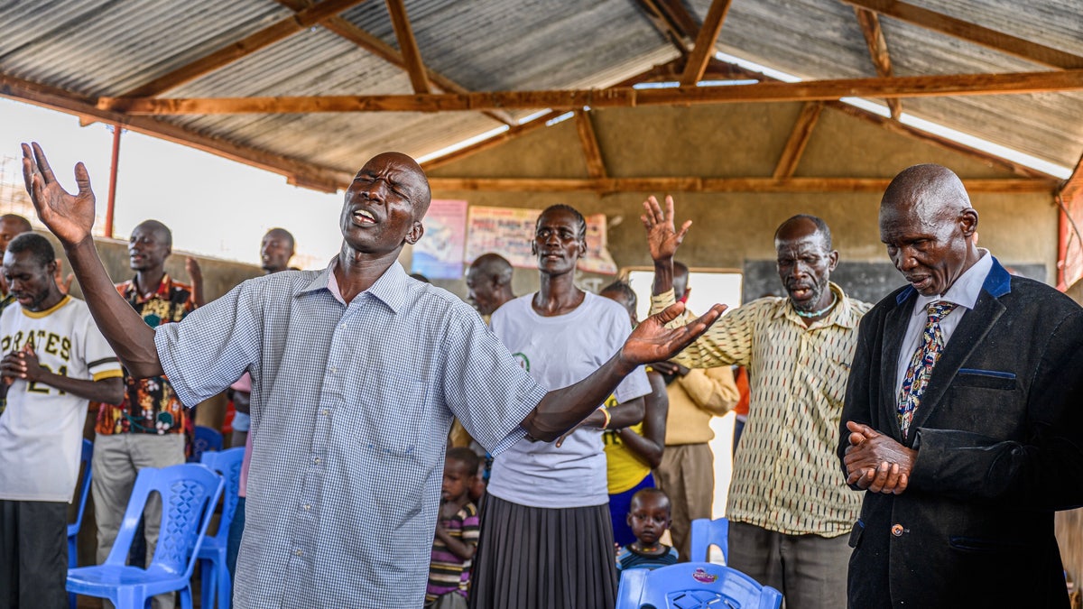 Worship service at a church in Turkana, Kenya