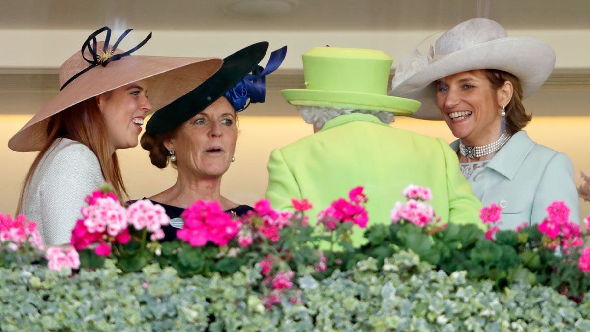 Queen Elizabeth II, Sarah Ferguson and others at a polo match
