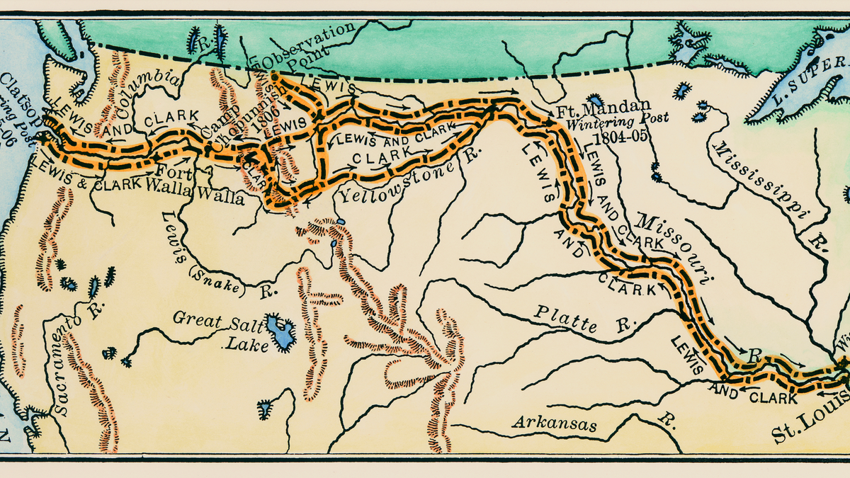 map of Louis and Clark journey