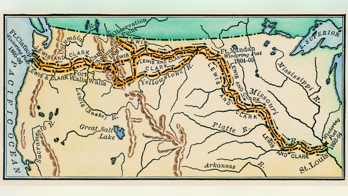 map of Louis and Clark journey