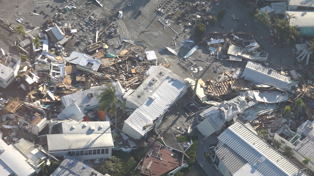 Aerial view of Fort Myers destruction after Hurricane Ian